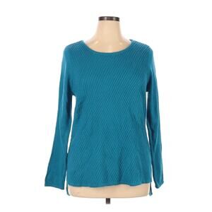 Westbound Blue Knit Pattern Sweater Womens Size‎ L
